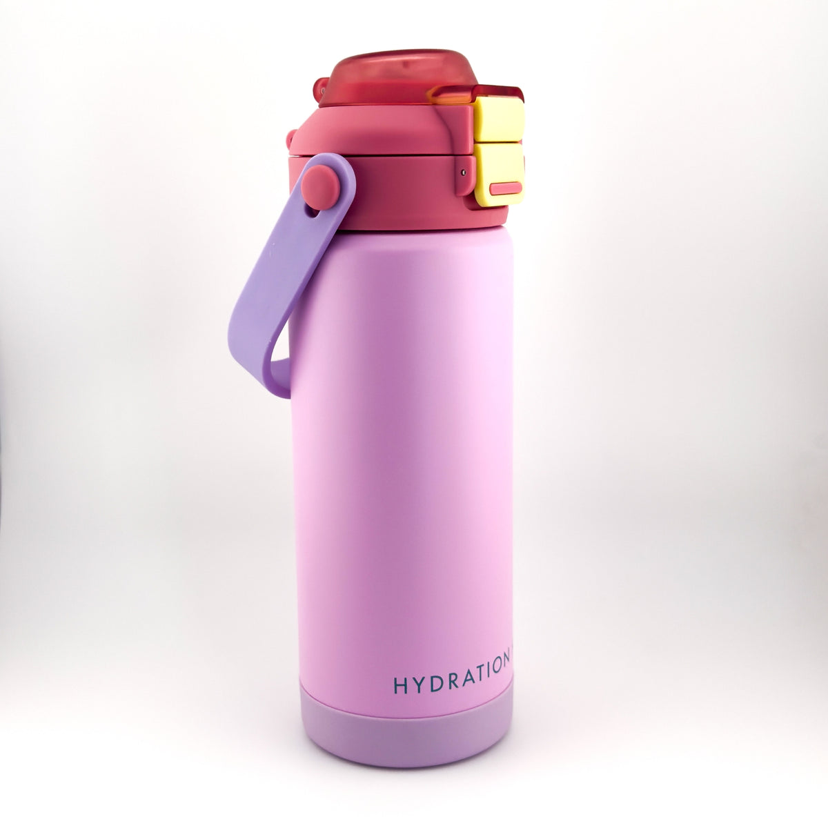 Blush Belle water bottle side view showing double-wall stainless steel finish – Hydration Haus